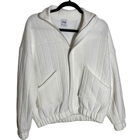 Zara White Quilted Jacket - Picture 1 of 4